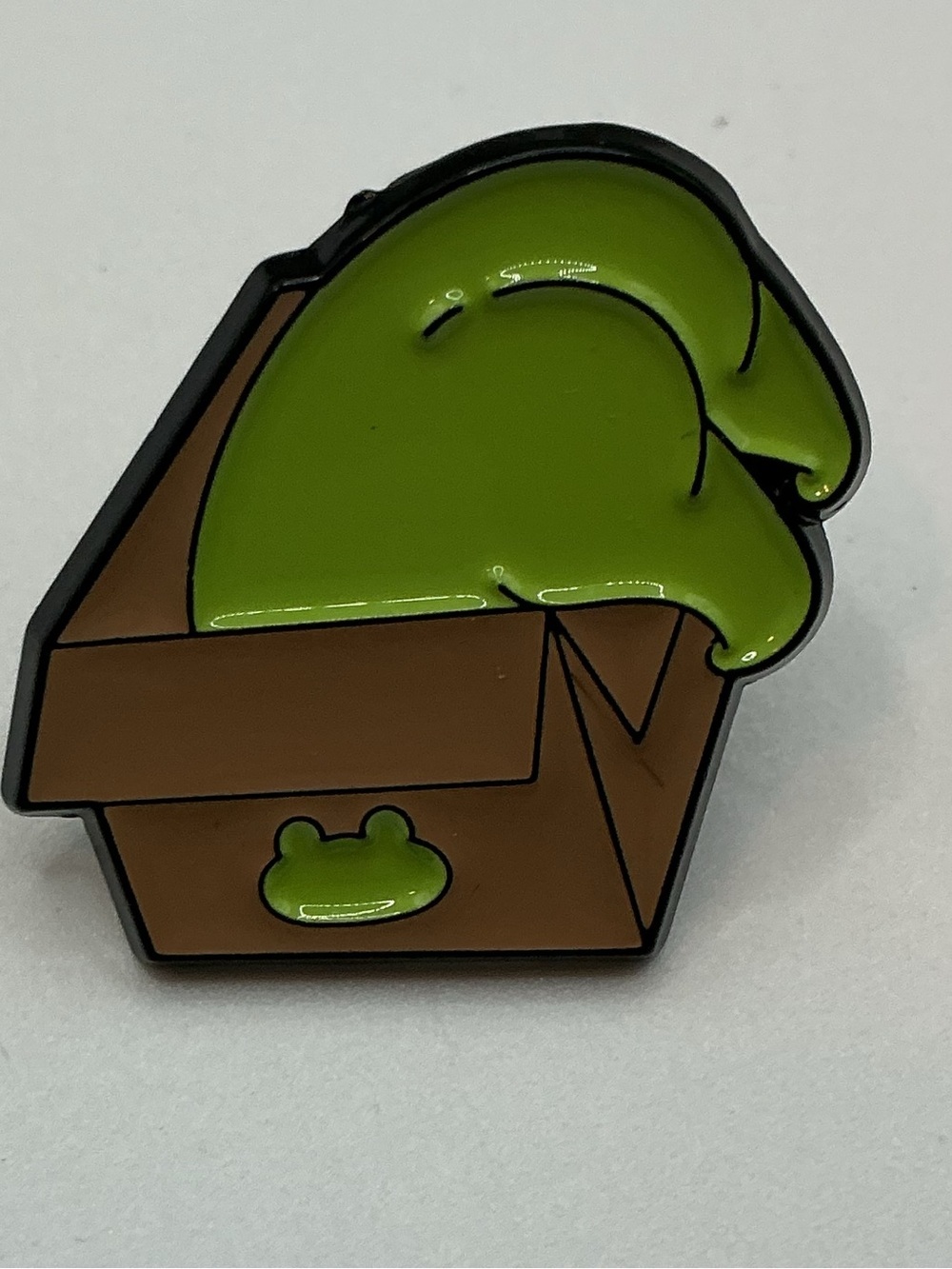 ENAMEL LAPEL PIN MONSTER BUTT STICKING OUT OF A BOX NWOT
